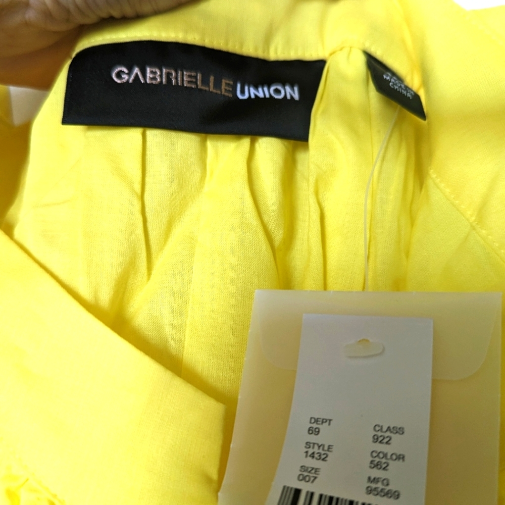 Gabrielle Union yellow tiered maxi dress size M